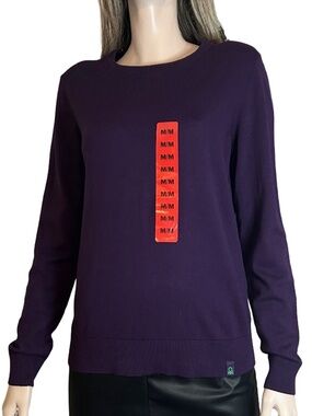 United Colors of Benetton Purple Crewneck Long Sleeve Knit Sweater